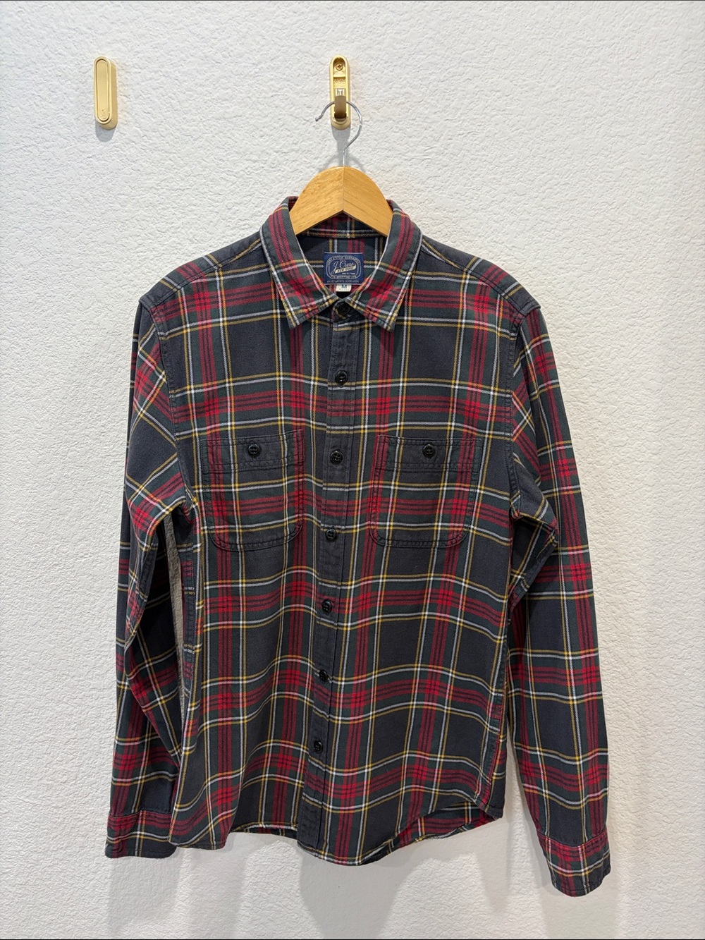 J-Crew - Men's Black and Red Plaid Button-Up Shirt - The Sporting Life - M Slim